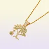 Hip Hop Gold Silver Color Cubic Zircon US Dollar Money Tree Pendant Necklace For Men Bling Jewelry43372907659571