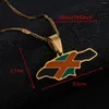 Pendant Necklaces Jamaica Map And National Flag Gold Color Jamaican Women Charm Jewelry Gifts