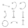 Other 9Pcs/Set Body Jewelry Stainless Steel Bell Button Rings Navel Nipple Tongue Ring Eyebrow Lip Piercing Sets Drop Delivery Jewelry Dhb9U