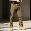 Pantalons pour hommes, salopette extensible d'extérieur de couleur unie avec grandes poches, ample, travail de Chef, survêtement lourd, poche pour téléphone