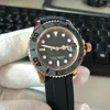 Rolaxs Automatisk titta på herr 42mm Rose Gold Case Rubber Band Glow Di Lusso 5atm 2813 Rörelse