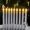 Pacote de 9 velas led luz quente branca cintilação longa vela sem chama temporizador remoto velas atarraxamento decoração de ano novo bougie h1222299d