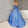 Abito da sposa Royal Blue Paillettes Off Shoudler Abiti 2023 Sweetheart Neck A-line Party Abiti formali Personalizza Robe De