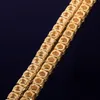 Strängar Strings Gold Color Tennis Chain 4mm 5mm 6mm One Row Zircon Necklace Link för män Kvinnor Hip Hop Jewelry 230424
