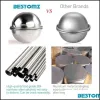 Bath Accessory Set Bestomz 8Pcs Stainless Steel Bath Bomb Mold Diy Make Lush Bombs 6 5Cm/ 7Cm For Crafting