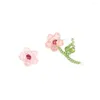후프 귀걸이 한국 수제 유리 크리스탈 꽃 신선한 분위기 비대칭 구슬 암컷