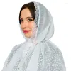 Vêtements ethniques Dentelle Voiles Foulard Élastique Femme Turban Hijab Femmes Mouchoir Broderie Floral Perte De Cheveux Couverture Tête Wrap BJ