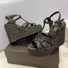 Eerbetoon geweven espadrille sandalen wig patform pumps hakken open teen hakken dames luxe ontwerpers lederen buitenzool avond casual feestschoenen fabrieksschoenen schoenen