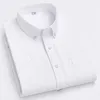 Camisas casuais masculinas de alta qualidade verão manga curta oxford algodão confortável e respirável simples listrado negócios