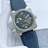 Reloj de campana para hombre de alta calidad, resistente al agua, movimiento automático, relojes mecánicos, cristal de zafiro, acero inoxidable, relojes de pulsera Ross HDG54