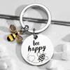 Creative Small Bee Portachiavi Ciondolo Inspirational Borsa in acciaio inossidabile Portachiavi per auto Accessori Gioielli Regalo in Buk