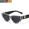 Lunettes de soleil femme rétro moderne piste tendance personnalité imprimé zèbre mode petit cadre oeil de chat