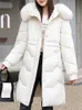 Piumini da donna Parka invernali con cappuccio Giubbotti per donna Cappotto Collo in pelliccia Confortevole nero bianco Designer spesso caldo moda lungo 231123