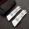 High Quality High End Silver MT UT AUTO Tactical Knife D2 Stone Wash Blade CNC 6061-T6 Handle EDC Gift Knives With Nylon Bag