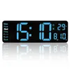 Настенные часы Большой цифровой светодиодный настенный будильник с календарем и дисплеем температуры для спальни, гостиной, стола, украшения рабочего стола 231123