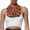 Collane con ciondolo Collana multistrato colorata bohémien Perline africane Dichiarazione di gioielli da donna Abbigliamento Maglione Catena da viaggio
