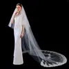 Bridal Veils NZUK 3 Meter High Quality 2 Tiers Blusher Cover Face Cathedral Lace Wedding Veil With Comb Velos Para La Iglesia