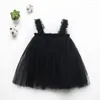 Abiti da ragazza 12M-4T 2023 Summer Cute senza maniche con cinturino in tulle Baby Dress First Birthday Party Princess Toddler Clothes