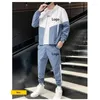 Tracksuits masculinos logotipo do cliente imprimir homens tracksuit casual corredores com capuz jaquetas e calças 2 peças conjuntos hip hop correndo esportes