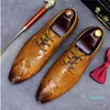 Vintage Formal Suit Dress Shoes Crocodile Leather Mens Oxfords Wedding Oxfords Plus Size 38-46