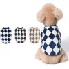 Hundkläder Autumn och Winter New Pet Fleece Clothes Trendy Card Checkerboard Teddy Fighting Pullover