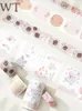 Papier Cadeau 4 Rouleaux/Ser Vintage Ins Fleurs Cadre Die Cut Washi Tapes Fournitures Scolaires Journal Collage DIY Scrapbooking Carterie Autocollant