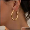 Hoop Huggie Hoop Hie 3 Pairs/Set Punk Geometric Big Small Earrings For Women Men Gold Color Metal Chain Circle Hie Drop Delivery Jew Dh4Uo