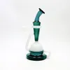 9.85 pulgadas Cololrful Recycler bong de vidrio tubería de agua burbujeador junta hembra de 14 mm con tazón y banger de cuarzo gratis