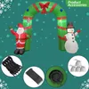 Party Decoration OurWarm 8ft Xmas Santa Claus And Snowman Arch Blow Up Patio Christmas Inflatable With Built-in LED Lights