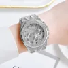 Нарученные часы Iced Out Watch Bracelet для мужчин Женщины роскошные хип -хоп золотой бриллиант пара мужская набор