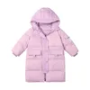 Down Parkas 2023 New Mid Length Down Coat Boys Girls School Uniform Over Knee Thickened Down Coat Live Broadcast Xvvs