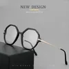 Sunglasses Frames Fashion Hexagon Design Glasses Women Men Handmade Acetate Metal High-Grade Eyeglasses Optical Myopia Prescription Clear