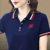 Rapel T-shirt Dames losse casual slijtage korte mouw T Summer Top Fashion 2023 Woans Polo Shirt