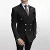 Blazers Mens Suits Blazers Navy Blue Classic 6 Buttons Men Slim Fit 2 Piece Jacket PantsDouble Breasted Wedding Groom Man TailorMade Cloth