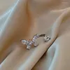 Bagues de cluster Mode Ouvert Zircon Papillon Pour Femmes Bijoux De Luxe Haute Qualité Doigt Élégant Fille Fête Anniversaire Cadeau