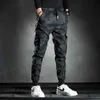 Pantalones para hombres Pantalones de chándal Hombres Camuflaje Elasticidad Pantalones de carga militares Cordón Multi bolsillos Fondos Casual Jogger Pantalones L231124