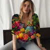 Kvinnors blusar Summer Ladies Shirt Fruit Plant 3D Printed Lady Vacker casual Style Fashion Trend