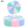 Makeup Sponges 8Pcs Triangle-shaped Cosmetic Sponge Candy Color Washable Facial Cream Puff Portable Wet Dry Use Beauty Tool For Travel