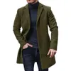 Misto lana da uomo Cappotto invernale di lana da uomo Moda casual Risvolto monopetto Cappotto stile giovanile Giacca di lana slim a maniche lunghe di media lunghezza da uomo 231123