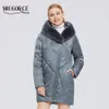Women's Down Parkas MIEGOFCE Winter Elegant Cotton Coat Stylish Faux Fur Collar Long Warm Hooded Jacket Female Windproof Parka D20657 231123