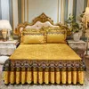 Jupe de lit Housse de drap-housse matelassée en velours de luxe, couverture sur 3 côtés, housse de matelas anti-poussière, jupe de lit pour chambre à coucher, couvre-lit Queen King 230424