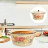 Миски 18 см, раковина с крышкой, эмалированная миска в стиле ретро, антикварная супница для мытья рук, винтажный горшок для домашней кухни, ресторана El
