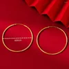 Hoop Earrings Stainless Steel Gold Plated For Women 20/30/45/50/60mm Round Circle Ear Cuff Brincos Femme Trendy Jewelry Gifts