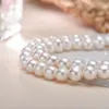 Bracciale con perle coltivate d'acqua dolce da 67 mm AA bianche con perline da 68 mm Braccialetti con perle in argento sterling 925 per donne Ragazze Signore 230424