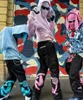 Spodnie towarowe Harajuku swobodne luźne punkowe rock proste szerokie nogi spodnie uliczne Y2K Retro Street Trend kombinezon