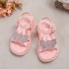 First Walkers Children's Sandals Girls Flats Princess Flower Kids Baby Summer Shoes 2136 Beige Pink Soft Footwear 230424