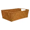 Set di stoviglie Cestino portaoggetti in alghe Cestini in giacinto d'acqua Scatola rettangolare in paglia intrecciata Contenitori in rattan Cestino organizer intrecciato a mano