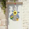 Decorative Flowers Bee Festival Garland Plastic Simulation No-withering Sunflower Rope Door Hanging Wreath DIY