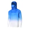 Andra idrottsartiklar Fiske hoodie skjortor med mask UV -halsgaiterkläder män långärmad andningsbar UV -skydd fiske tops 231123