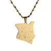 Hänge halsband rostfritt stål karta över kenya guldfärg kenyaner smyckekedja gåva